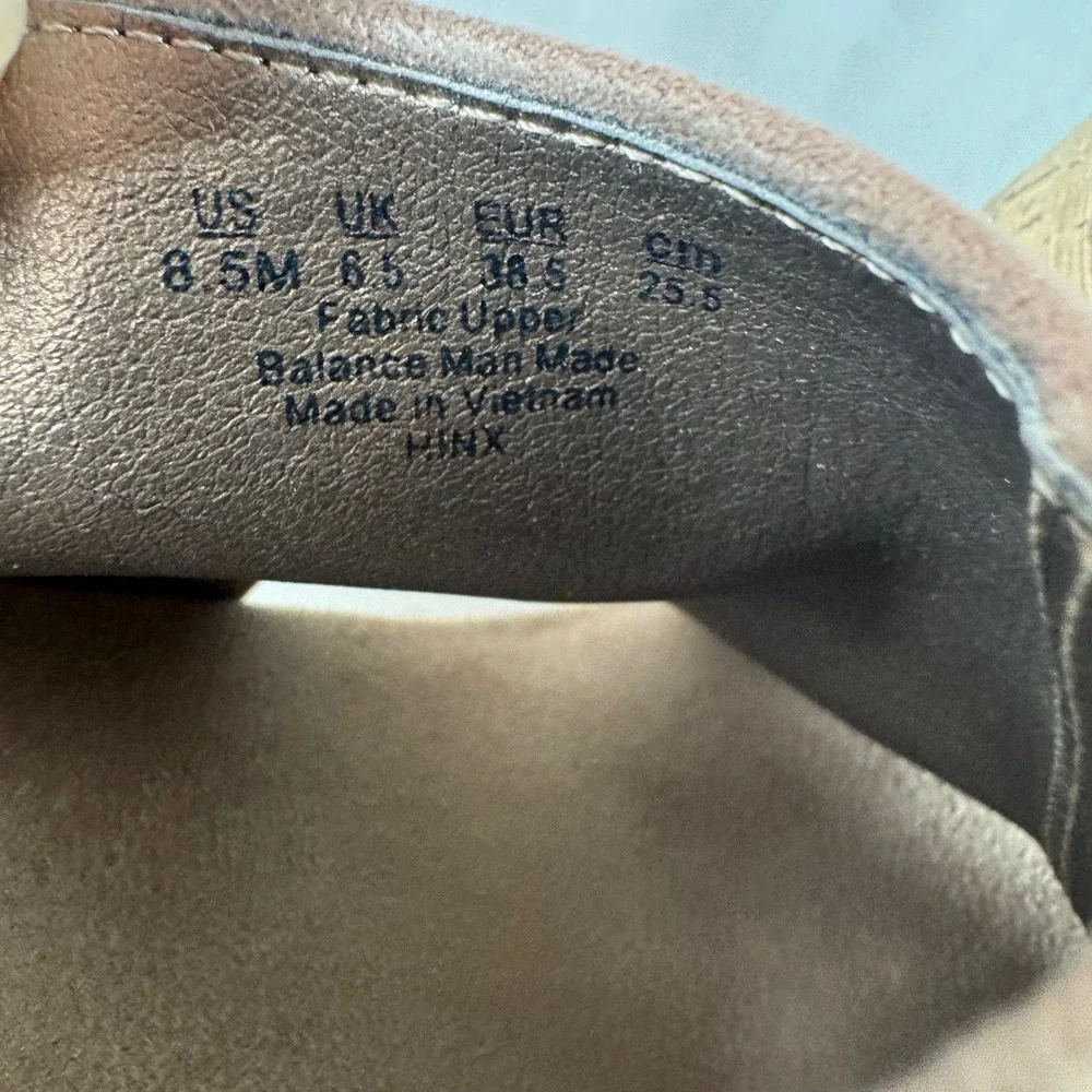 Life‎ Stride Taupe Hinx Perforated Wedge Sandals Cork Heel Cut Out Comfort 8.5 M